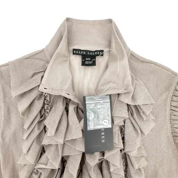 RALPH LAUREN BLACK LABEL Ruffle Blouse M - Picture 8 of 12